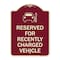Signmission Reserved for Recently Charged Vehicle W/ Graphic Heavy-Gauge Aluminum Sign, 24" x 18", BU-1824-23178 A-DES-BU-1824-23178 - alternate 1